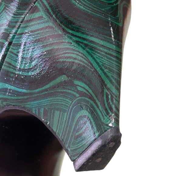 Vintage Patent Leather Malachite Print Pumps - Picture 3 of 4